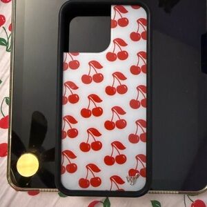 Wildflowers Cherry Pattern Phone Case - Black, Red, White